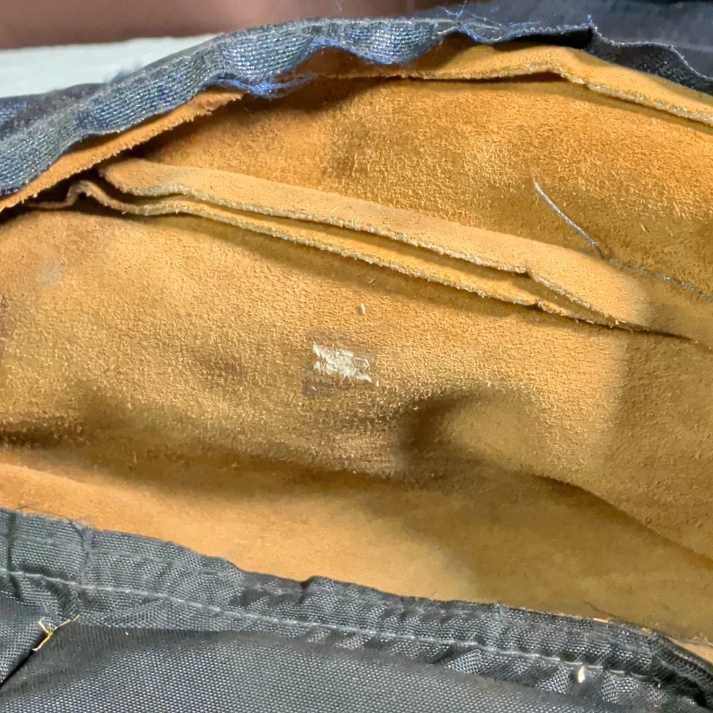 Vintage Jansport Backpack Suede Leather Bottom Retro 90's Book Bag Blue School